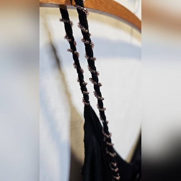 Xscape Y2k formal floral beading cascading black maxi dress - Picture 9 of 16